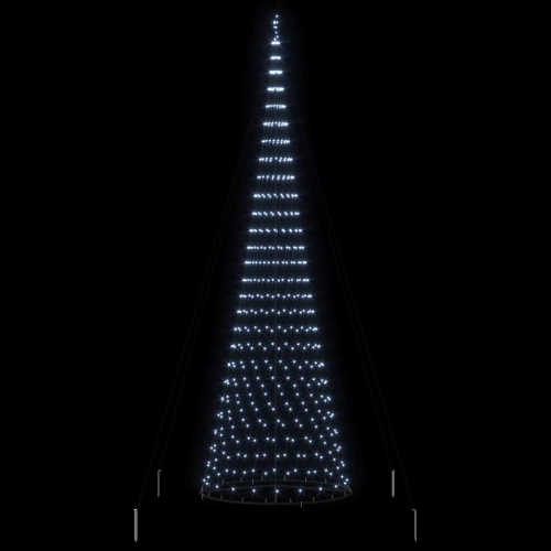 Led Ziemassvētku Koks Vēsi Balts 138.5 X 138.5 X 399 Cm Metāla Vidaxl