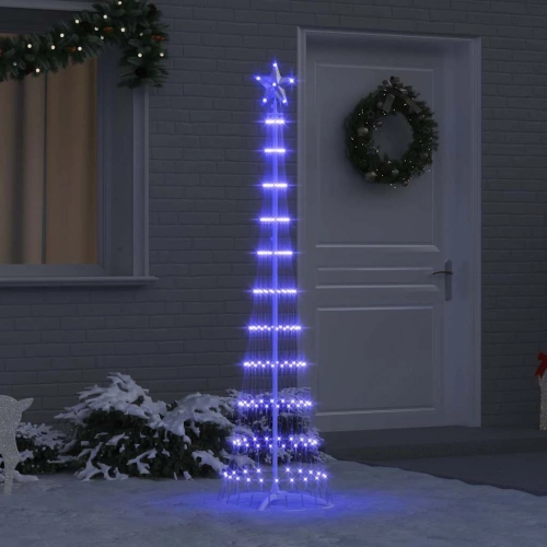 Led Ziemassvētku Koks Zila 138.5 X 138.5 X 399 Cm Metāla Vidaxl