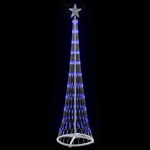 Led Ziemassvētku Koks Zila 138.5 X 138.5 X 399 Cm Metāla Vidaxl