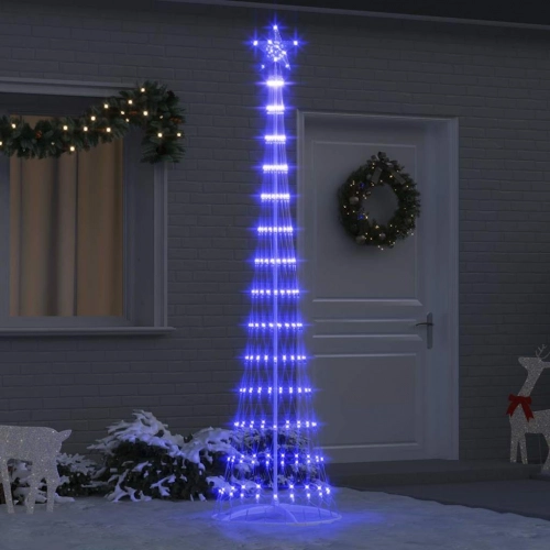 Led Ziemassvētku Koks Zila 138.5 X 138.5 X 399 Cm Metāla Vidaxl