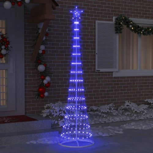 Led Ziemassvētku Koks Zila 138.5 X 138.5 X 399 Cm Metāla Vidaxl