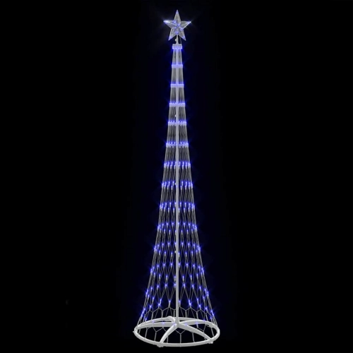 Led Ziemassvētku Koks Zila 138.5 X 138.5 X 399 Cm Metāla Vidaxl