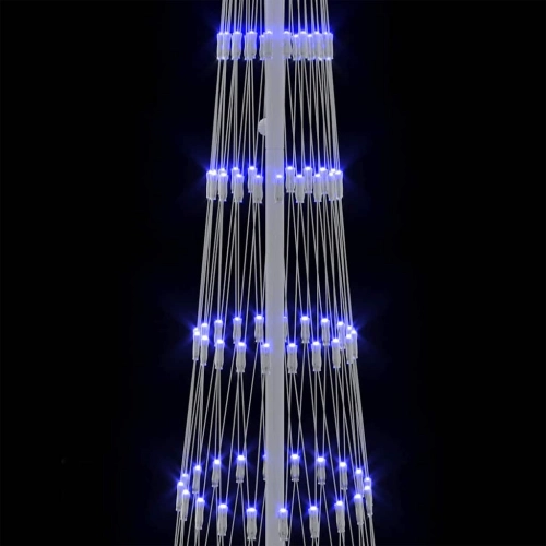 Led Ziemassvētku Koks Zila 138.5 X 138.5 X 399 Cm Metāla Vidaxl