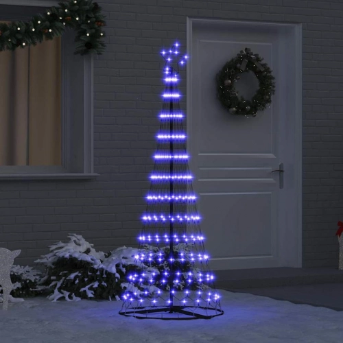 Led Ziemassvētku Koks Zila 138.5 X 138.5 X 399 Cm Metāla Vidaxl