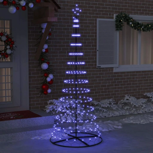 Led Ziemassvētku Koks Zila 138.5 X 138.5 X 399 Cm Metāla Vidaxl