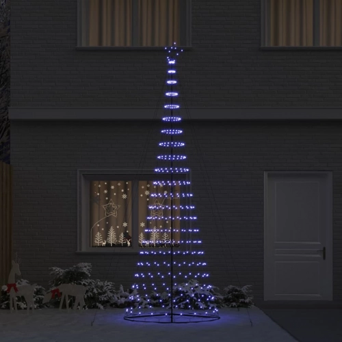 Led Ziemassvētku Koks Zila 138.5 X 138.5 X 399 Cm Metāla Vidaxl