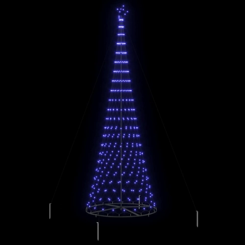 Led Ziemassvētku Koks Zila 138.5 X 138.5 X 399 Cm Metāla Vidaxl