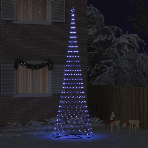 Led Ziemassvētku Koks Zila 138.5 X 138.5 X 399 Cm Metāla Vidaxl