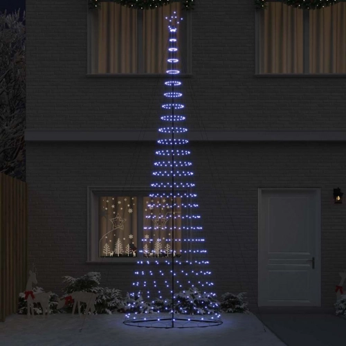 Led Ziemassvētku Koks Zila 138.5 X 138.5 X 399 Cm Metāla Vidaxl