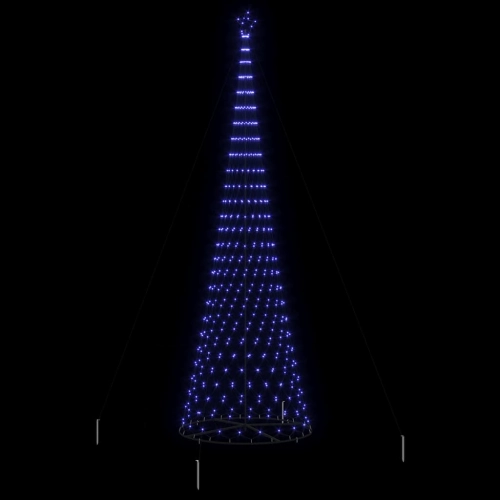 Led Ziemassvētku Koks Zila 138.5 X 138.5 X 399 Cm Metāla Vidaxl