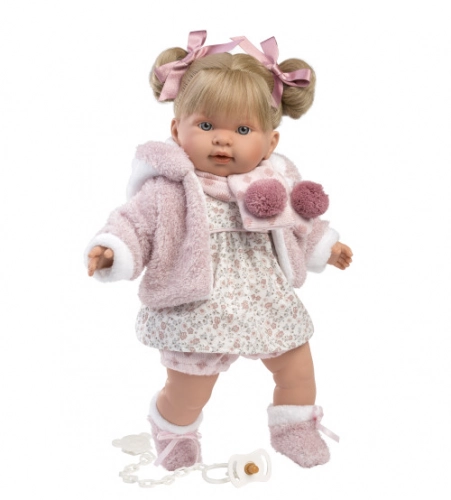 Lelle Aleksandra 42 cm, raud, runā, ar mānekli, mīkstais ķermenis Spānija LL42280