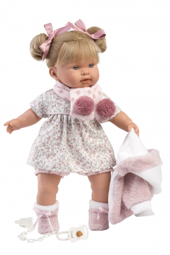 Lelle Aleksandra 42 cm, raud, runā, ar mānekli, mīkstais ķermenis Spānija LL42280