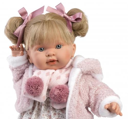 Lelle Aleksandra 42 cm, raud, runā, ar mānekli, mīkstais ķermenis Spānija LL42280