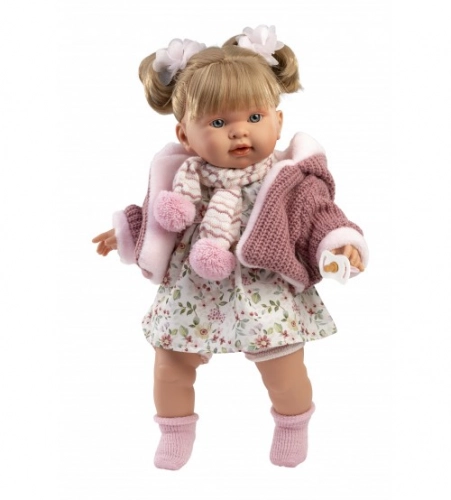 Lelle Aleksandra 42 cm, raud, runā, ar mānekli, mīkstais ķermenis Spānija LL42286