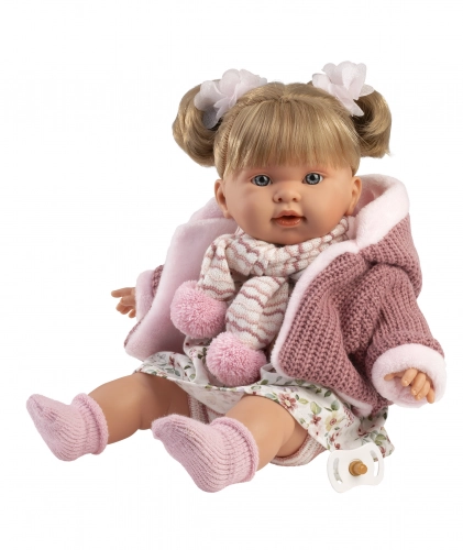Lelle Aleksandra 42 cm, raud, runā, ar mānekli, mīkstais ķermenis Spānija LL42286