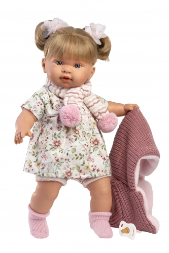 Lelle Aleksandra 42 cm, raud, runā, ar mānekli, mīkstais ķermenis Spānija LL42286