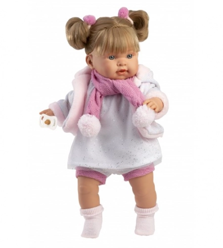 Lelle Aleksandra 42 cm, raud, runā, ar mānekli, mīkstais ķermenis Spānija LL42288