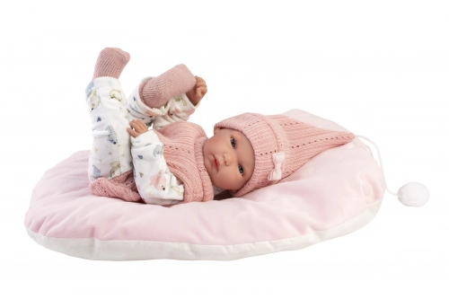 Lelle zīdainis Bimba meitene ar sedziņu un mānekli (vinila ķermenis) 35 cm Spānija LL63504