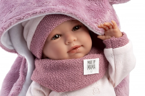 Lelle zīdainis Mimi 42 cm (sedziņa, ar mānekli, mīkstais ķermenis) Spānija LL74130NM