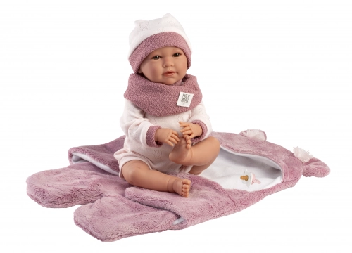 Lelle zīdainis Mimi 42 cm (sedziņa, ar mānekli, mīkstais ķermenis) Spānija LL74130NM