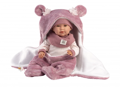 Lelle zīdainis Mimi 42 cm (sedziņa, raud, runā, ar mānekli, mīkstais ķermenis) Spānija LL74130