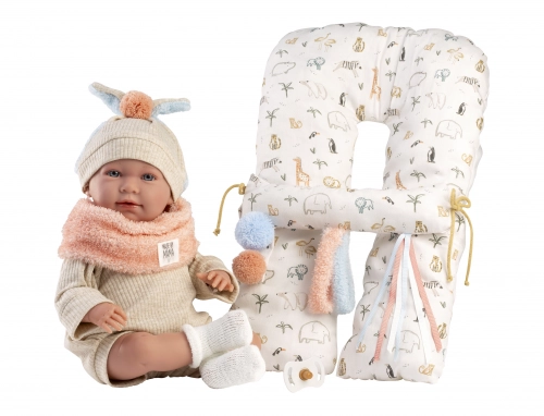 Lelle zīdainis Mimi 42 cm (spilvens, ar mānekli, mīkstais ķermenis) Spānija LL74128NM
