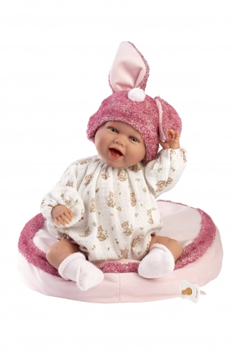 Lelle zīdainis Mimi 42 cm (spilvens, ar mānekli, mīkstais ķermenis) Spānija LL74134NM