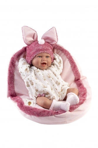 Lelle zīdainis Mimi 42 cm (spilvens, ar mānekli, mīkstais ķermenis) Spānija LL74134NM