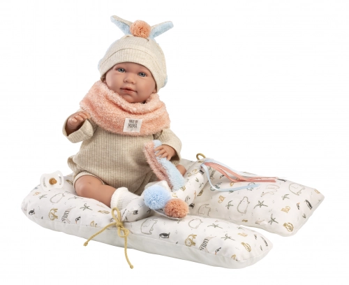 Lelle zīdainis Mimi 42 cm (spilvens, raud, runā, ar mānekli, mīkstais ķermenis) Spānija LL74128