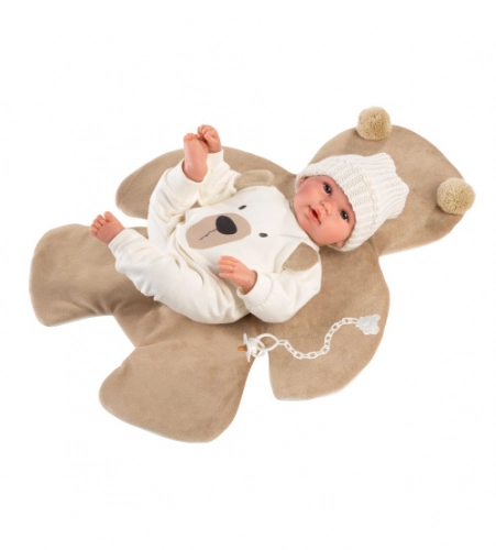 Lelle zīdainis Osito ar sedziņu 36 cm (raud, runā, ar mānekli) LL63645