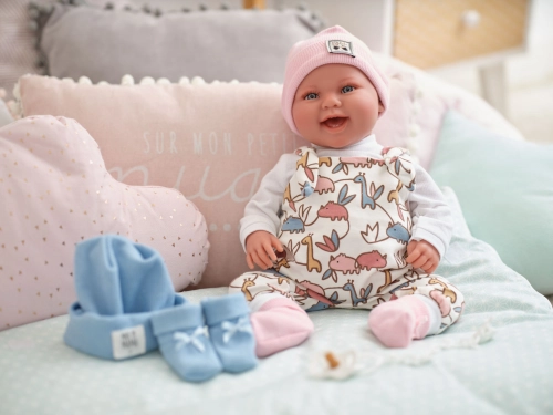 Lelle zidainis Tala 44 cm (smejas, maina drēbes, runā, ar mānekli, mīkstais ķermenis) Spānija LL84481