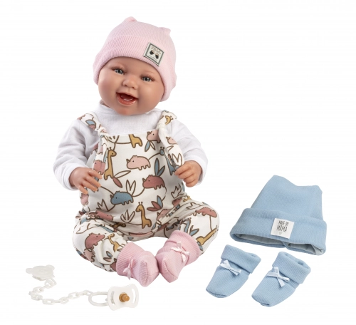 Lelle zidainis Tala 44 cm (smejas, maina drēbes, runā, ar mānekli, mīkstais ķermenis) Spānija LL84481