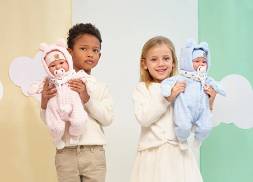 Lelle zidainis Talo 44 cm (smejas, runā, ar mānekli, mīkstais ķermenis) Spānija LL84479
