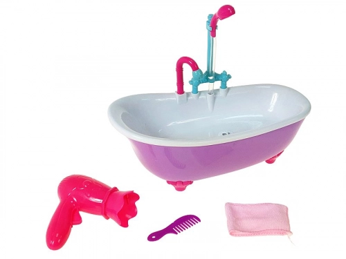Leļļu vanna ar aksesuāriem gaisma, skaņa, no dušas tek ūdens (ar baterijām) 29 cm 613591
