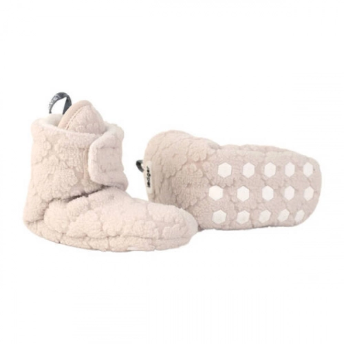 Lodger Fleece Polarowe Buciki Kapcie z Antypoślizgową Podeszwą 6-12 msc Jasnobeżowe Birch
