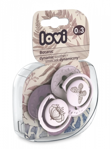 Lovi Dynamiczny Smoczek Uspokajający Silikonowy 0-3m 2szt. 22/869 Botanic Girl