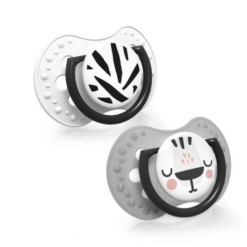 Lovi Dynamiczny Smoczek Uspokajający Silikonowy 3-6m 2szt. 22/878 Salt&Pepper