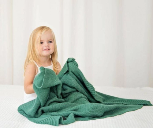 Lullalove Bambusowy Koc Butelkowa Zieleń