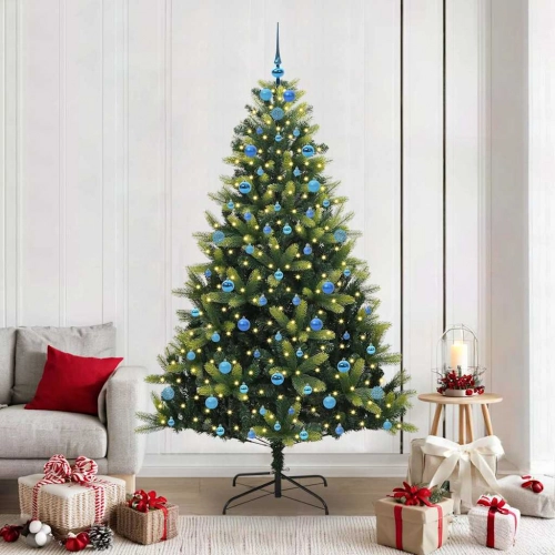 Mākslīgā Hinged Ziemassvētku Egle Ar 300 Led Zaļa 210 Cm Vidaxl
