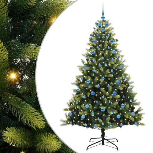 Mākslīgā Hinged Ziemassvētku Egle Ar 300 Led Zaļa 210 Cm Vidaxl