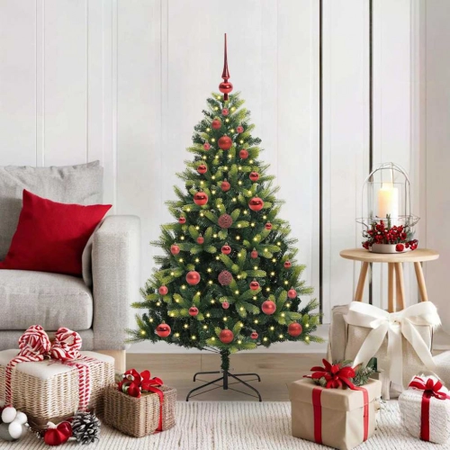 Mākslīgā Izliektā Ziemassvētku Egle Ar 150 Led Gaismām 120 Cm Vidaxl