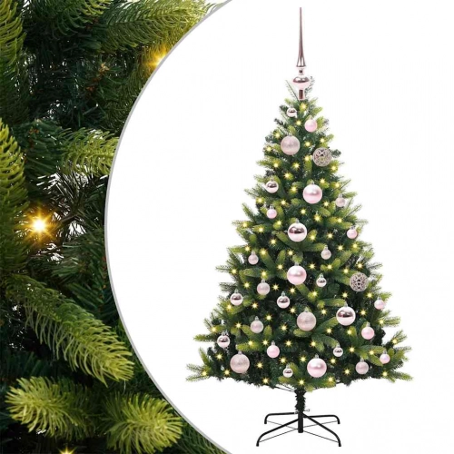 Mākslīgā Izliektā Ziemassvētku Egle Ar 150 Led Gaismām 120 Cm Vidaxl