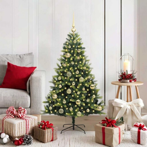 Mākslīgā Izliektā Ziemassvētku Egle Ar 150 Led Gaismām 120 Cm Vidaxl