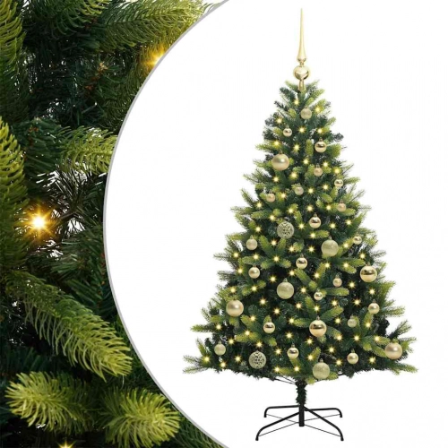 Mākslīgā Izliektā Ziemassvētku Egle Ar 150 Led Gaismām 120 Cm Vidaxl