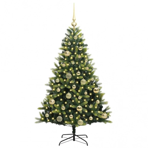 Mākslīgā Izliektā Ziemassvētku Egle Ar 150 Led Gaismām 120 Cm Vidaxl