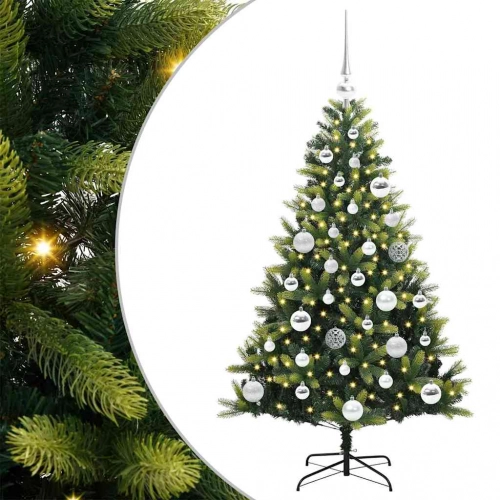 Mākslīgā Izliektā Ziemassvētku Egle Ar 150 Led Gaismām 120 Cm Vidaxl