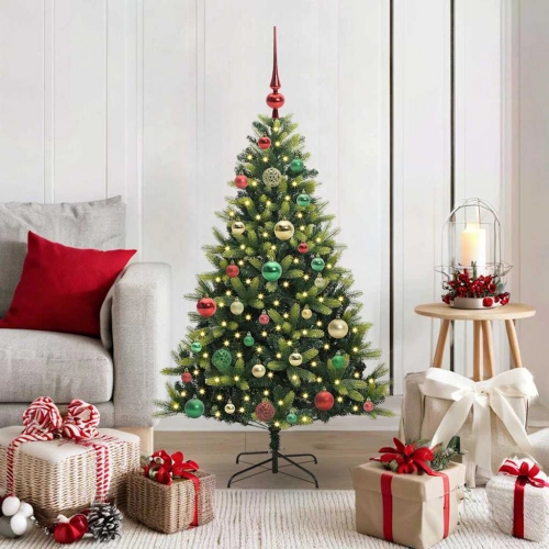 Mākslīgā Izliektā Ziemassvētku Egle Ar 150 Led Gaismām 120 Cm Vidaxl