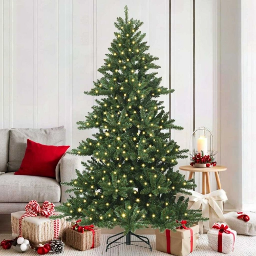 Mākslīgā Saliekamā Ziemassvētku Egle Ar 300 Led Zaļa 180 Cm Pvc Vidaxl