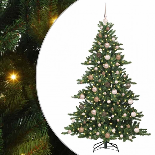 Mākslīgā Saliekamā Ziemassvētku Egle Ar 300 Led Zaļa 180 Cm Pvc Vidaxl