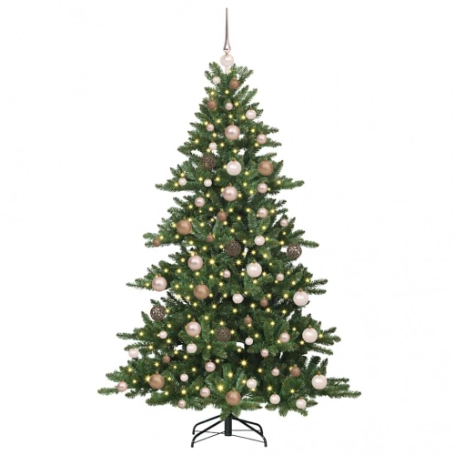 Mākslīgā Saliekamā Ziemassvētku Egle Ar 300 Led Zaļa 180 Cm Pvc Vidaxl